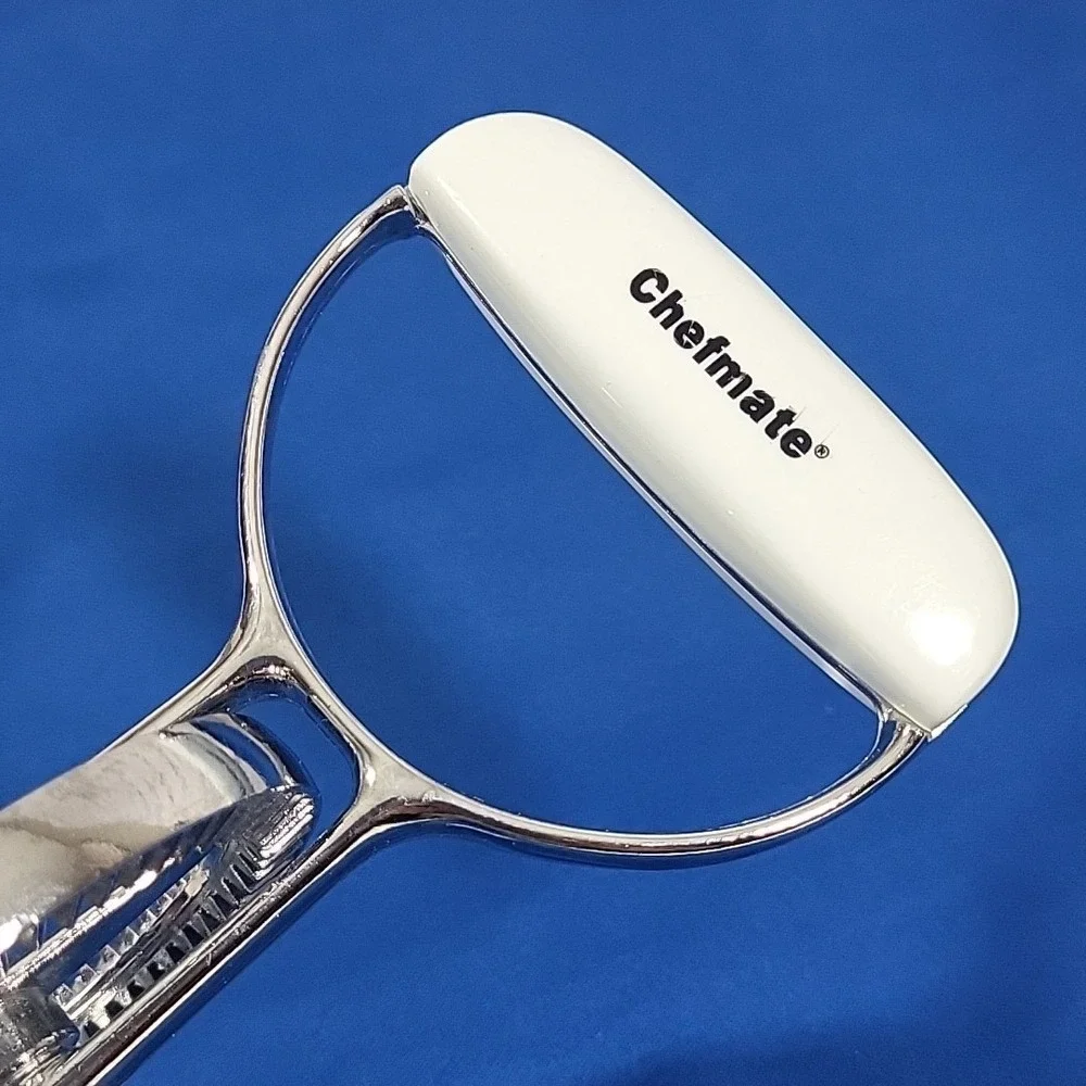 Chefmate Hand Mixer Manual Egg Beater Stainless Steel‎ White Handle